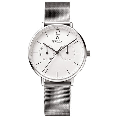 Obaku Flod Analog White Round Dial Men's Watch - V182GMCWMC