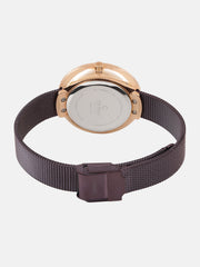 Obaku Lys Walnut Solar Analog Brown Round Dial Women's Watch - V206LRVNMN