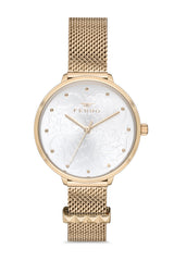 Ferro Analog Silver Round Dial Women's Watch - F21087C-B