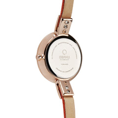 Obaku Siv Pumpkin Analog Silver Round Dial Women's Watch - V129LXVIRO