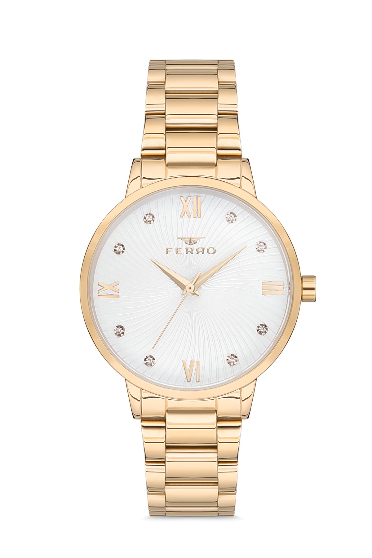 Ferro Analog Silver Round Dial Women's Watch - F21122A-1163-B
