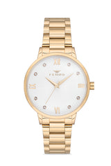 Ferro Analog Silver Round Dial Women's Watch - F21122A-1163-B