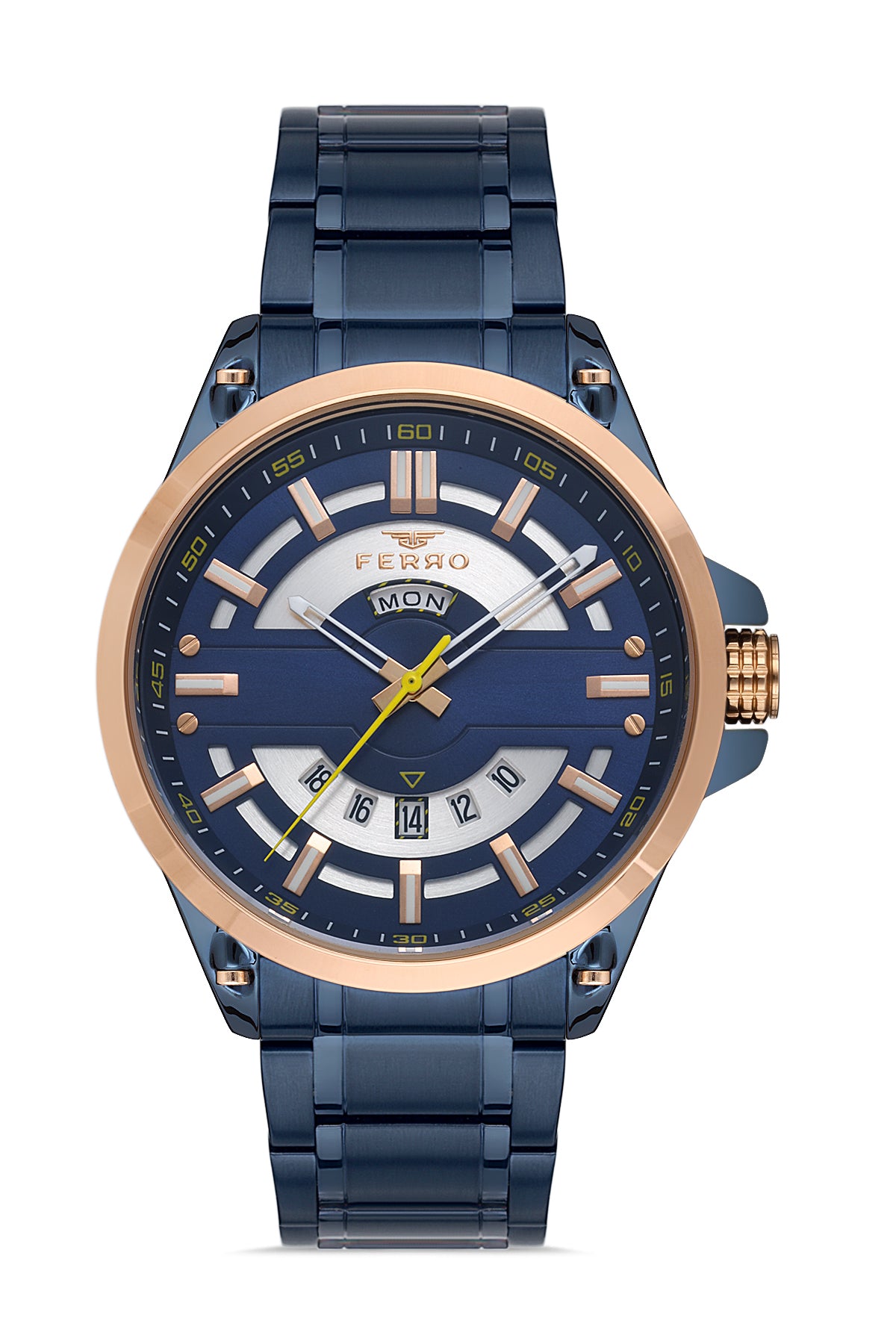 Ferro Montepulciano Analog Blue Round Dial Men's Watch - F11201A-T