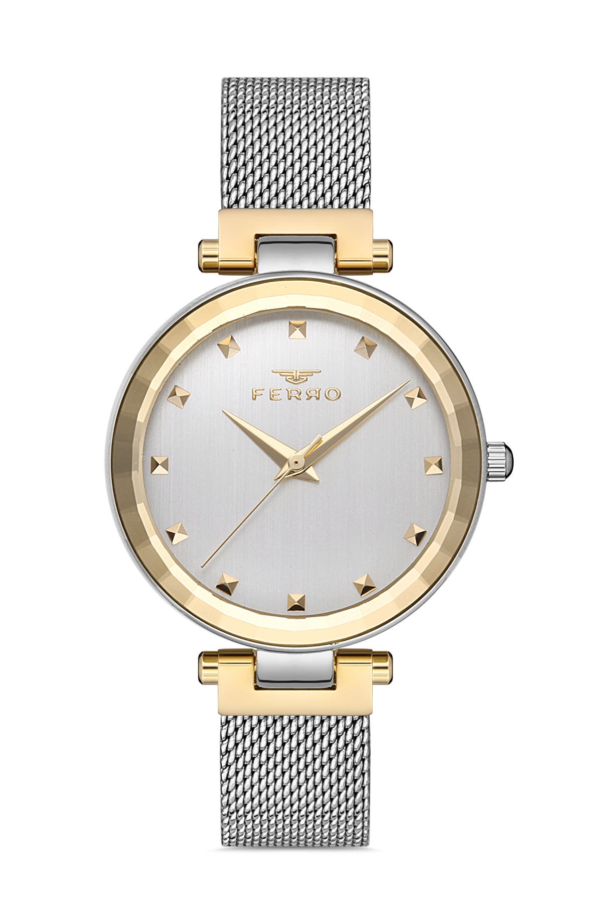 Ferro Analog Silver Round Dial Women's Watch - F21926C-D