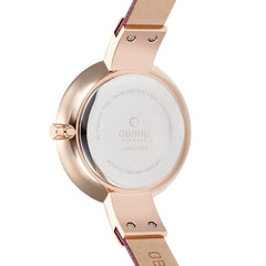 Obaku Sol Cherry Analog Purple Round Dial Women's Watch - V149LXVQRD