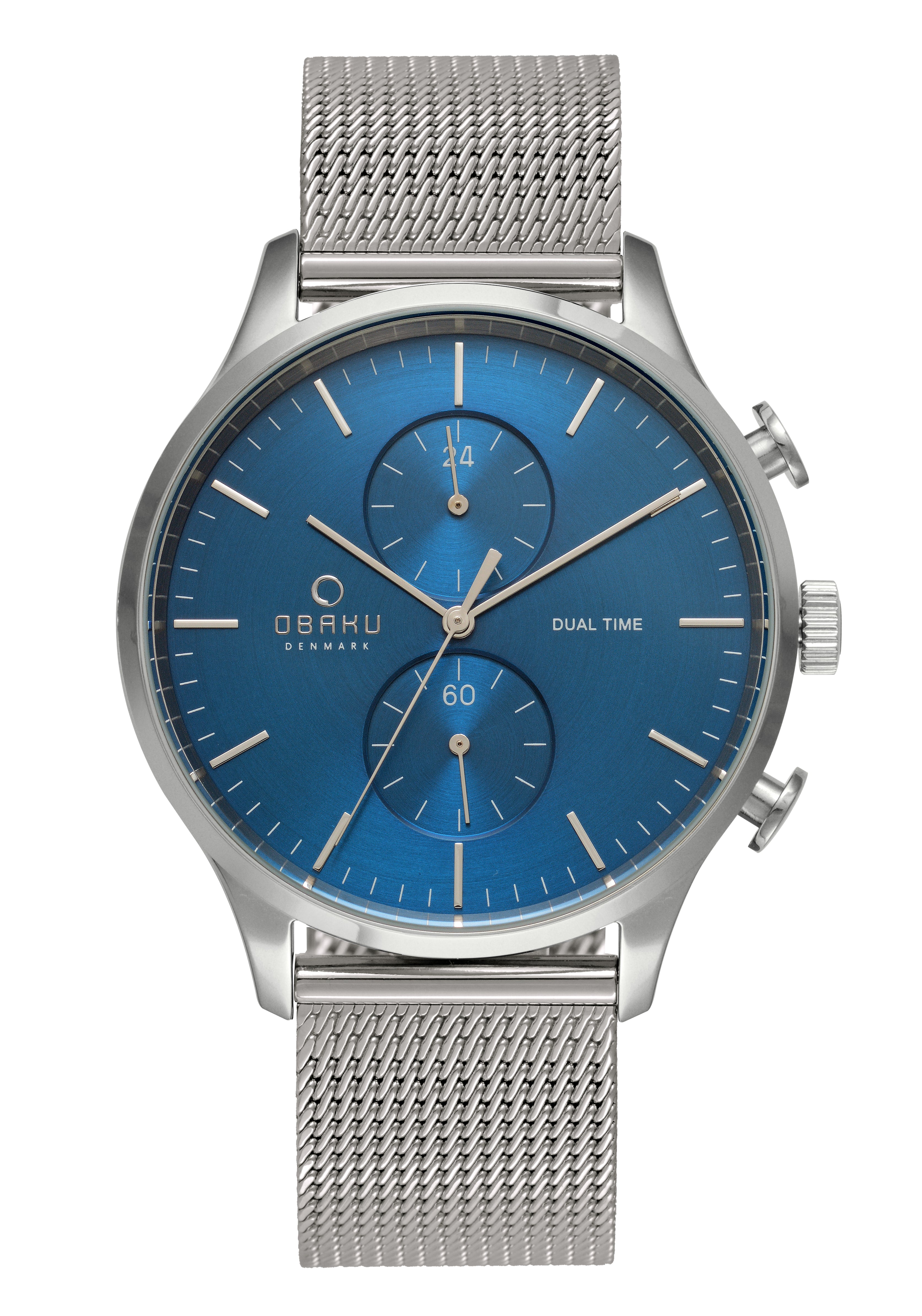 Obaku Gran Cyan Analog Blue Round Dial Men's Watch - V196GUCLMC