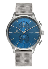 Obaku Gran Cyan Analog Blue Round Dial Men's Watch - V196GUCLMC