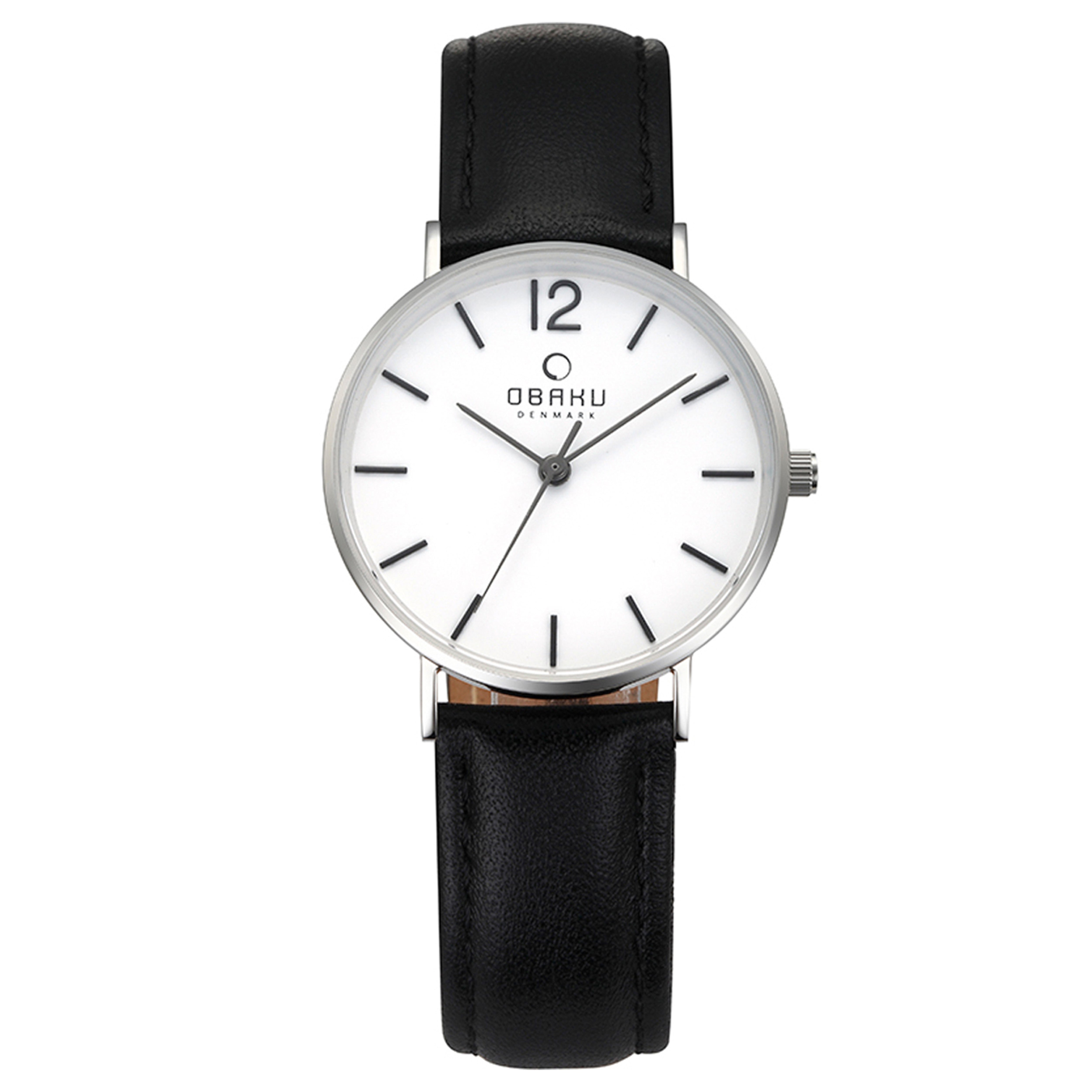 Obaku Mark Lille Black Analog White Round Dial Women's Watch - V197LXCWRB