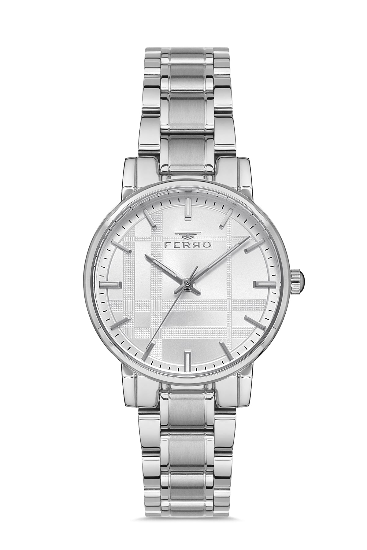 Ferro Analog Silver Round Dial Women's Watch - F21184A-A
