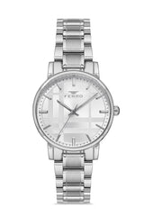 Ferro Analog Silver Round Dial Women's Watch - F21184A-A