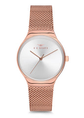 Ferro Analog Silver Round Dial Women's Watch - F1990C-922-C