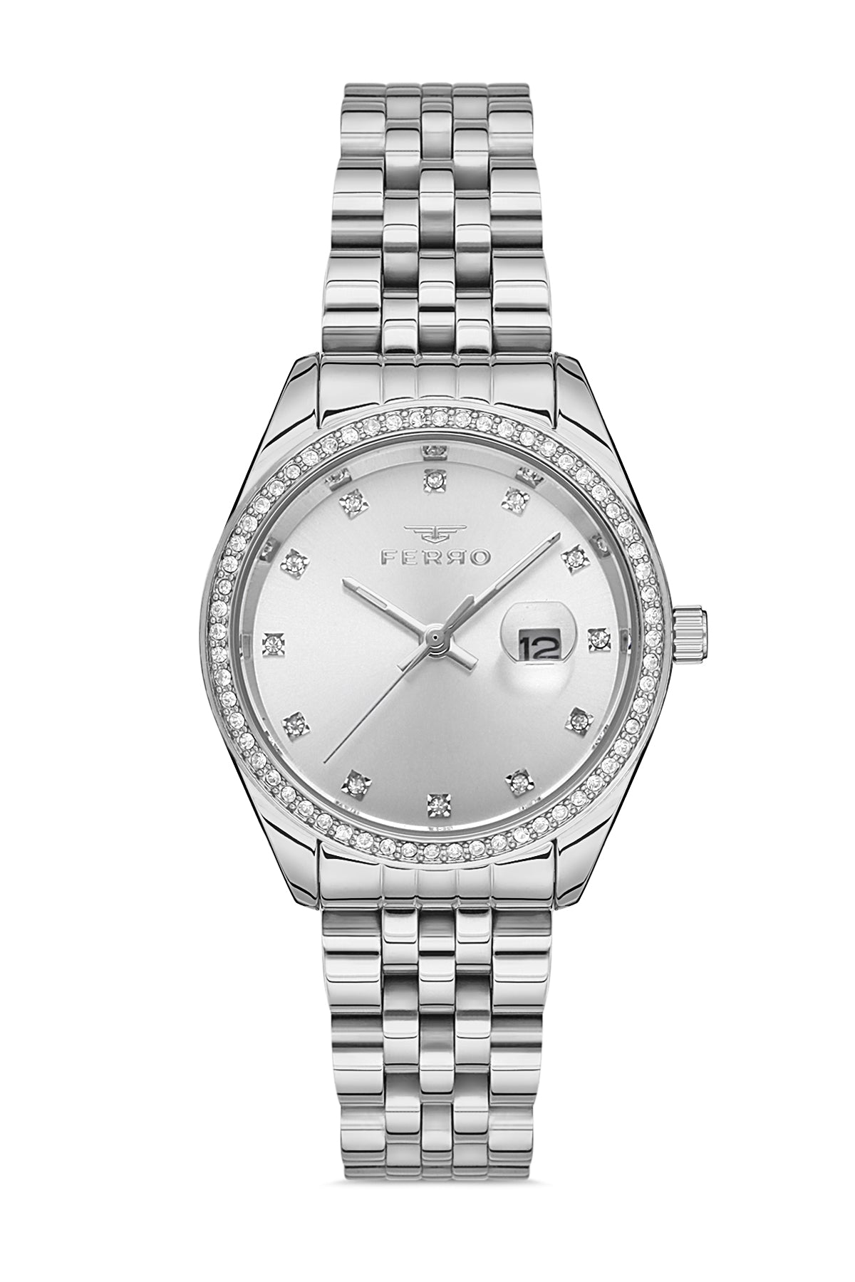 Ferro Analog Silver Round Dial Women's Watch - F21923A-A