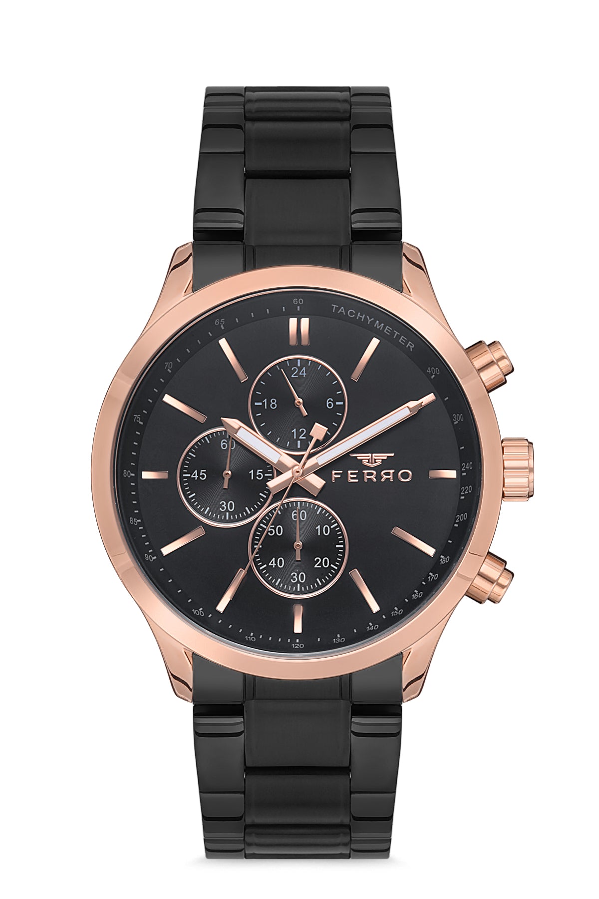 Ferro Chronograph Black Round Dial Men's Watch - FM11031A-R