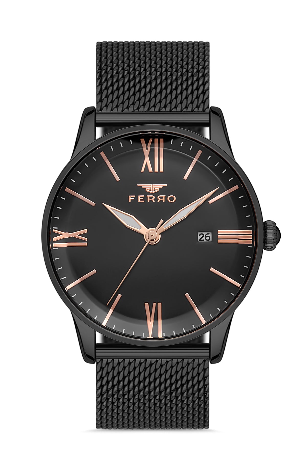 Ferro Siena Classica Analog Black Round Dial Men's Watch - F11182C-G
