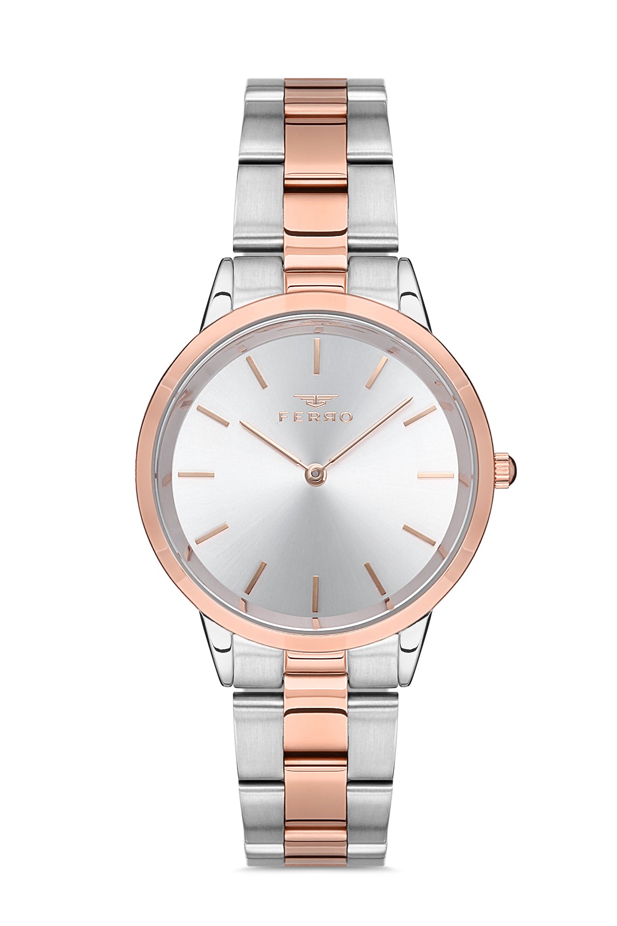 Ferro Analog Silver Round Dial Women's Watch - F21124A-E
