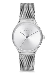 Ferro Analog Silver Round Dial Women's Watch - F1990C-922-A