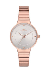 Ferro Analog Silver Round Dial Women's Watch - F40080A-C