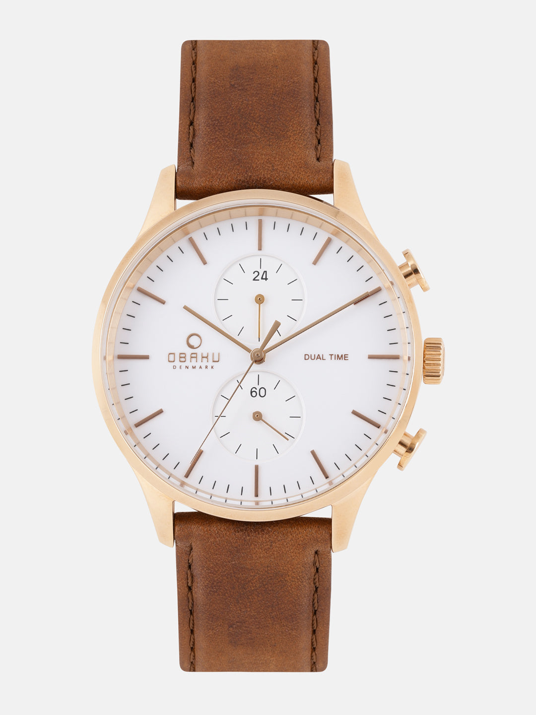 Obaku Gran Mahogany Analog White Round Dial Men's Watch - V196GUVWRN
