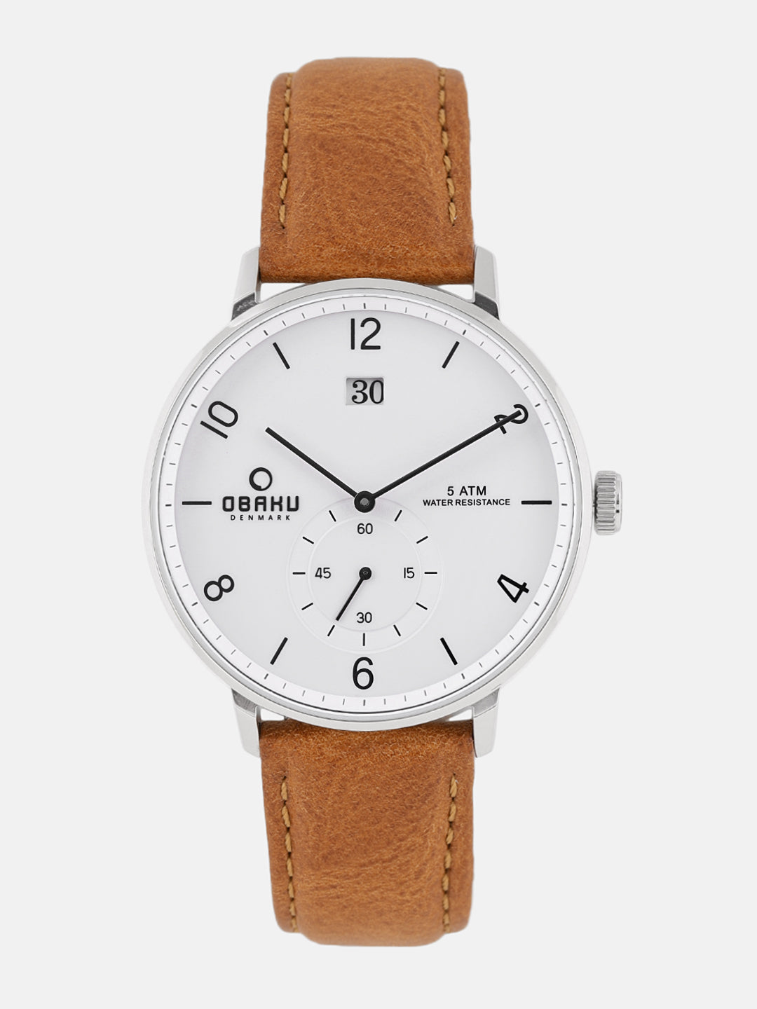 Obaku Rislen Cognac Analog White Round Dial Men's Watch - V190GDCWRZ