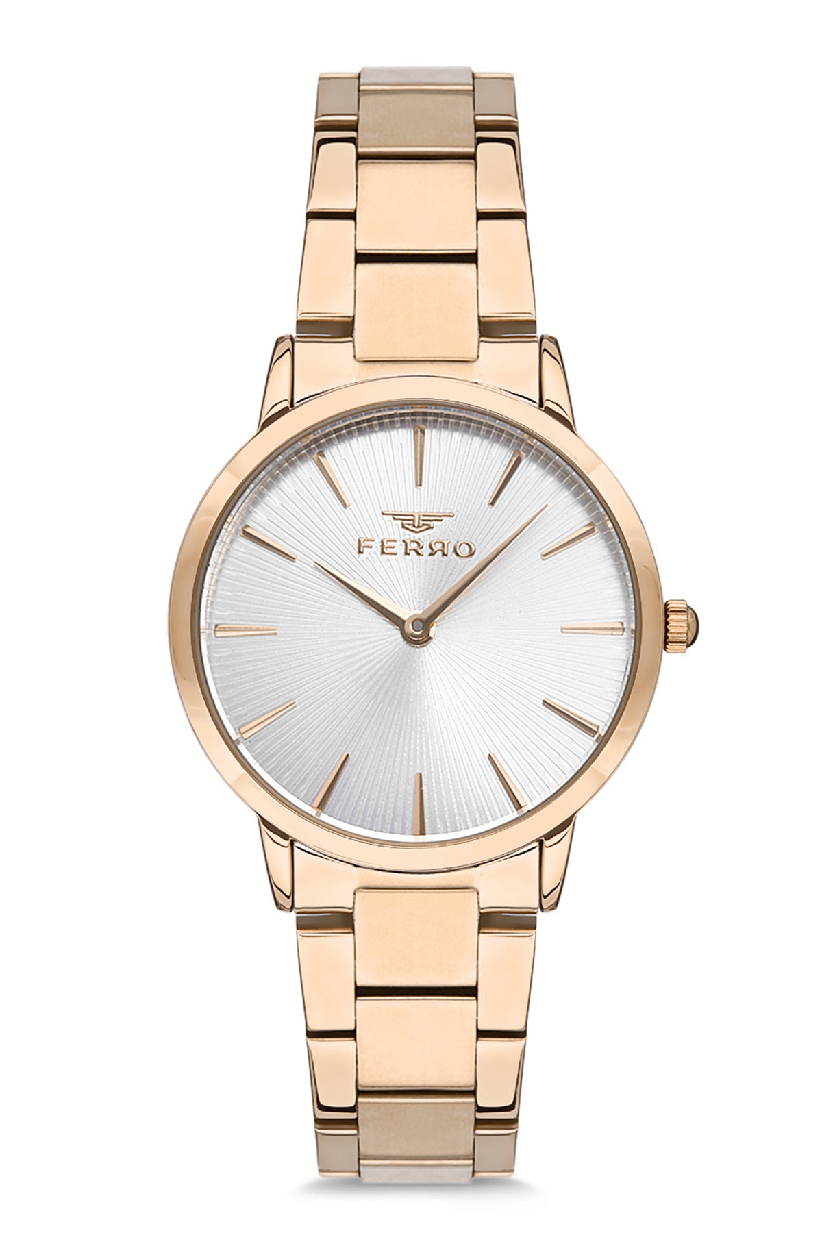 Ferro Analog Silver Round Dial Women's Watch - F1928A-1025-B