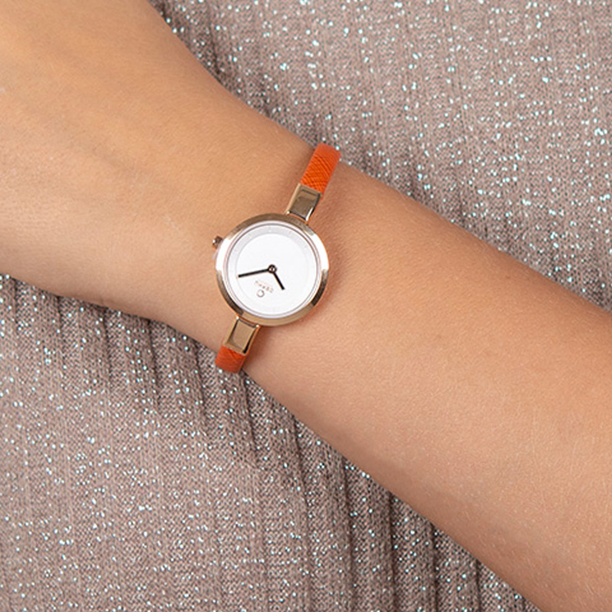 Obaku Siv Pumpkin Analog Silver Round Dial Women's Watch - V129LXVIRO