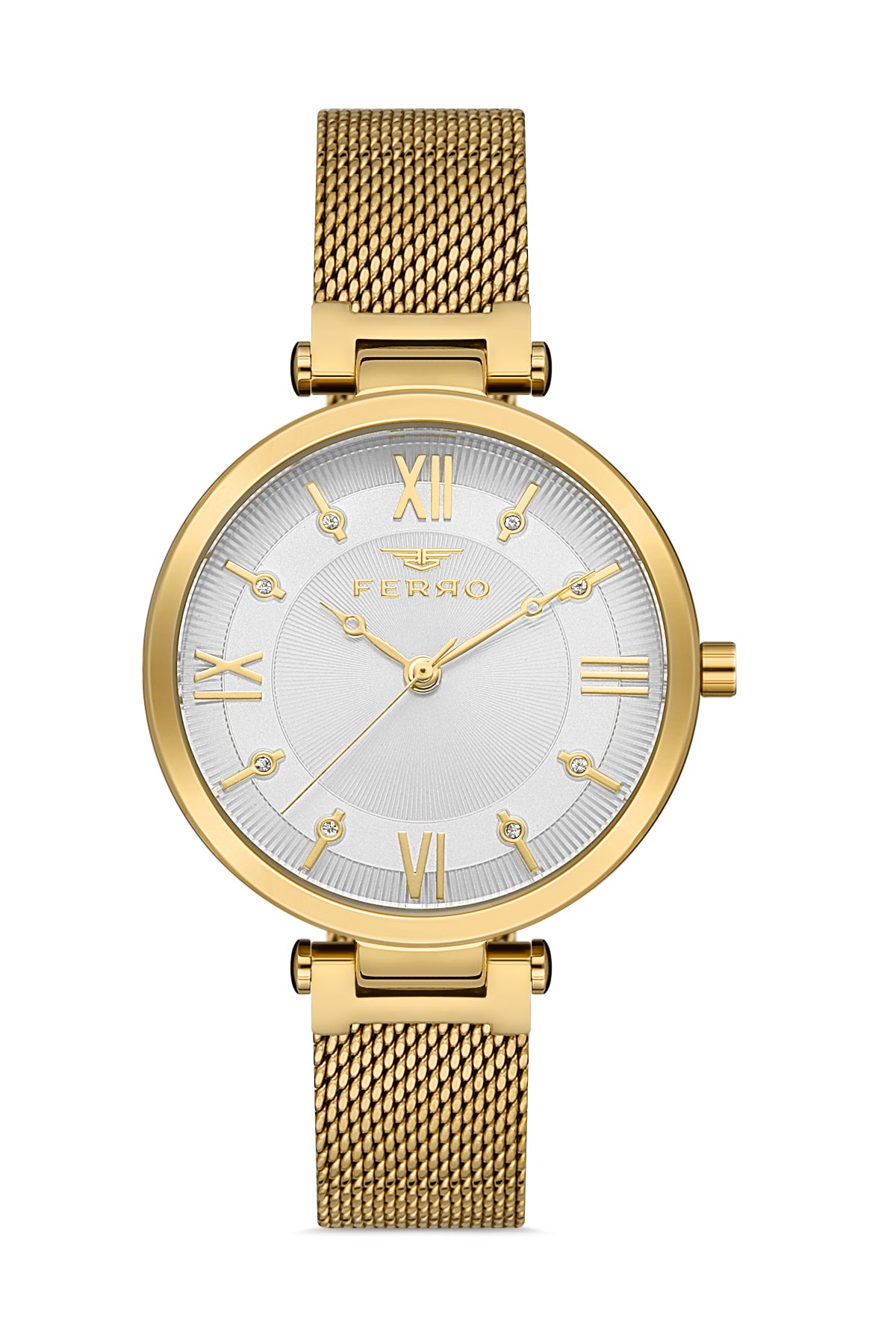 Ferro Lambrusco Analog Silver Round Dial Women's Watch - F21232C-B