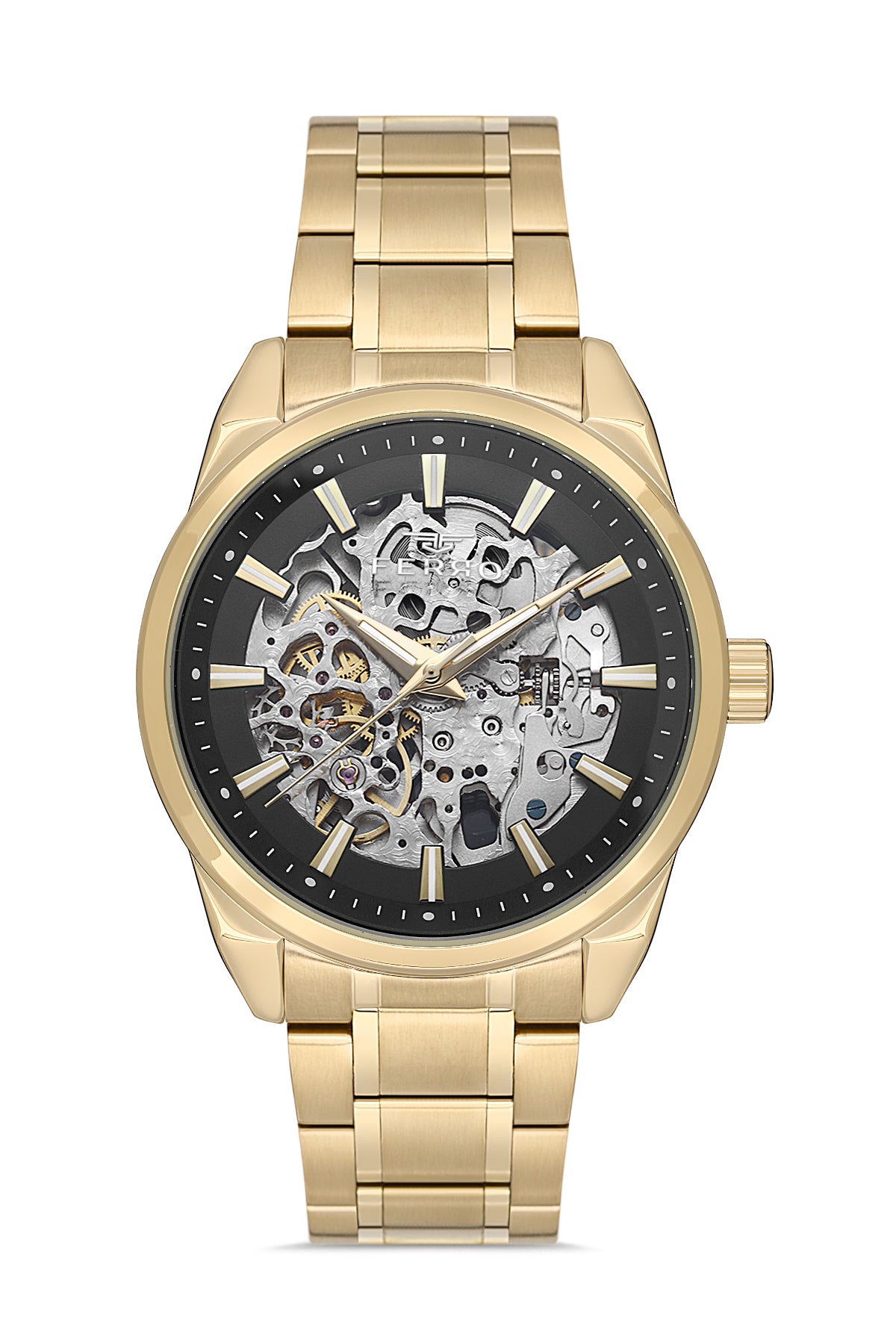 Ferro Roma Eterna Analog Black Round Dial Men's Watch - FM40106A-B2