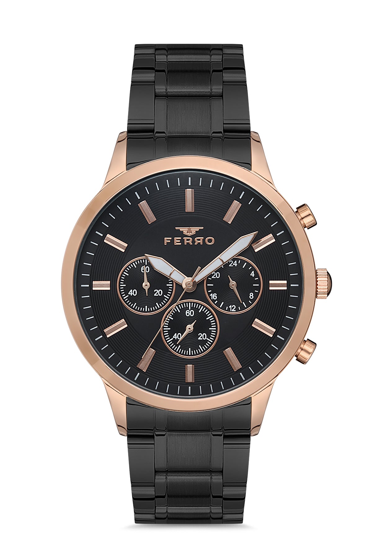 Ferro Chronograph Black Round Dial Men's Watch - FM11145A-R