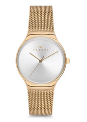 Ferro Analog Silver Round Dial Women's Watch - F1990C-922-B