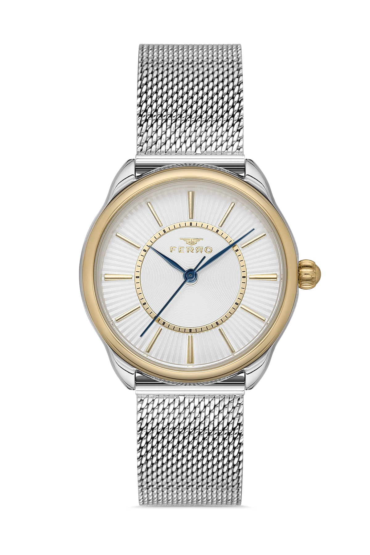 Ferro Analog Silver Round Dial Women's Watch - F21152C-D