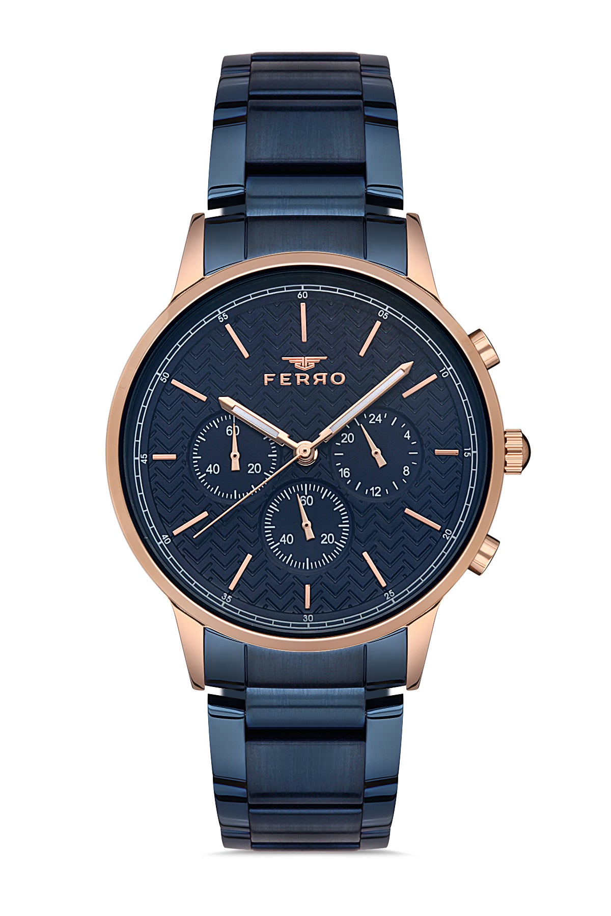Ferro Multifunction Blue Round Dial Men's Watch - FM11151A-T