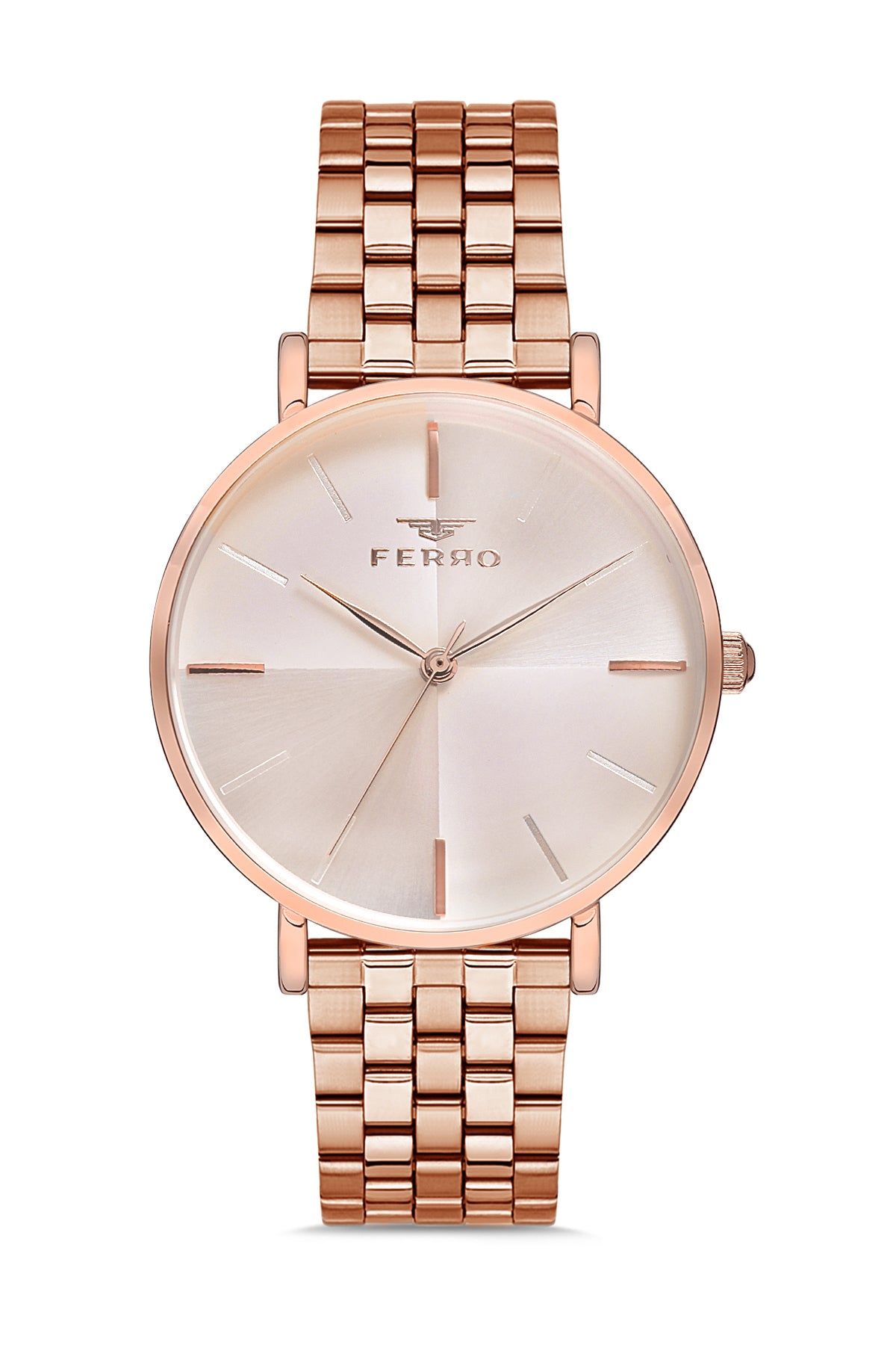 Ferro Analog Silver Round Dial Women's Watch - F21016A-C4