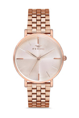 Ferro Analog Silver Round Dial Women's Watch - F21016A-C4