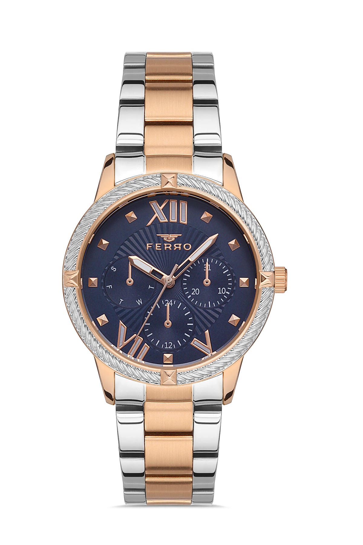 Ferro Sardegna Multifunction Blue Round Dial Women's Watch - FL40096A-E2