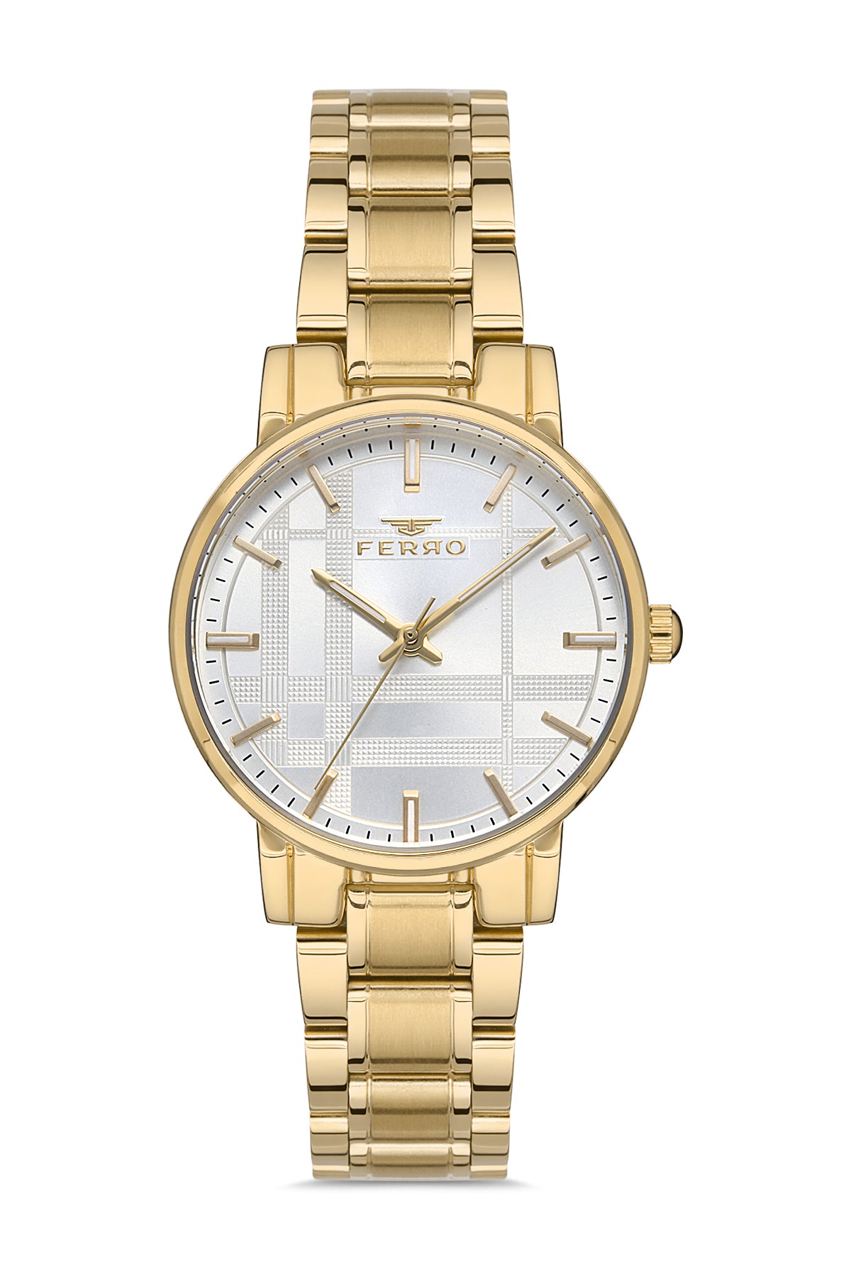 Ferro Analog Silver Round Dial Women's Watch - F21184A-B