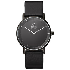 Obaku Banke Analog Black Round Dial Men's Watch - V143GXBBRB