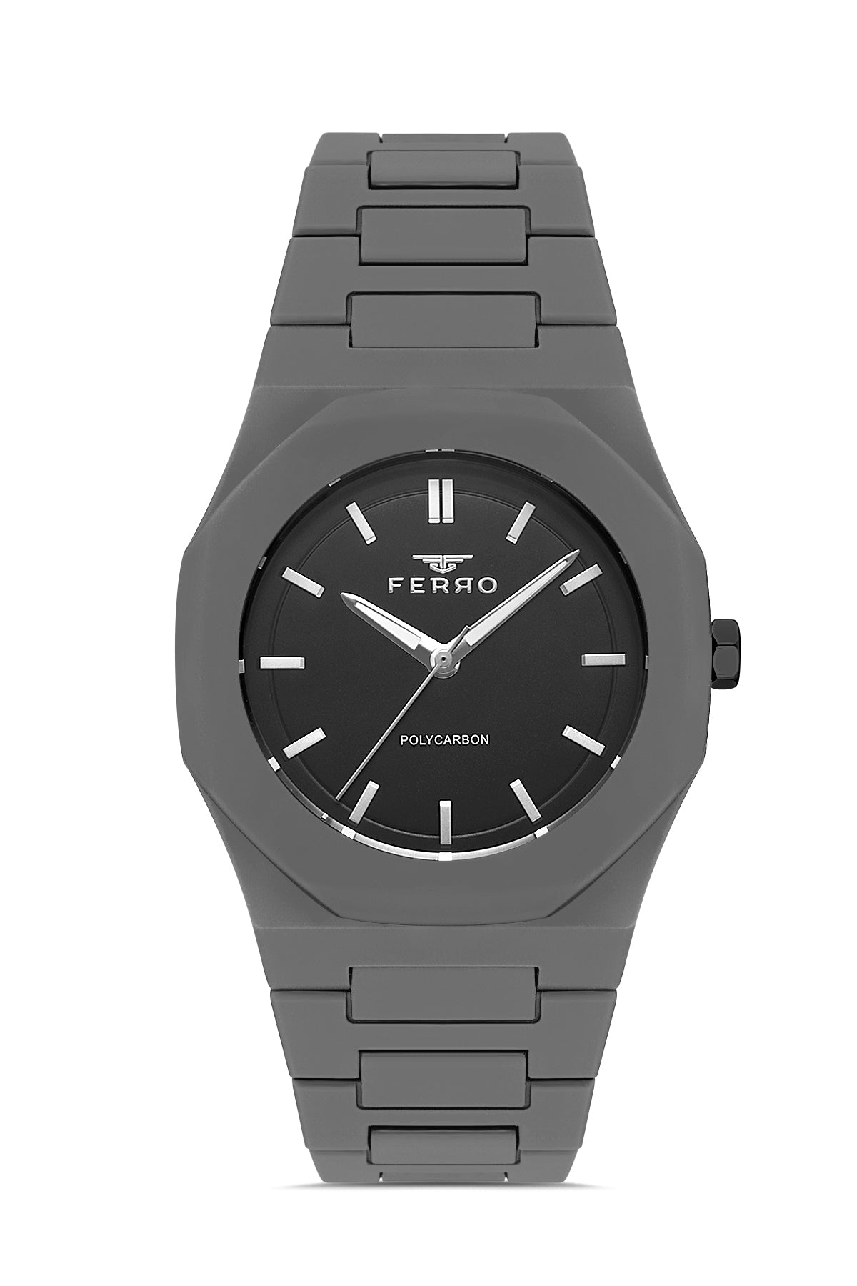 Ferro Polycarbon Analog Black Round Dial Men's Watch - F11400D-45G