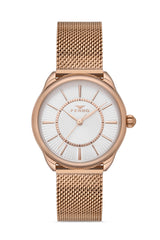 Ferro Analog Silver Round Dial Women's Watch - F21152C-C