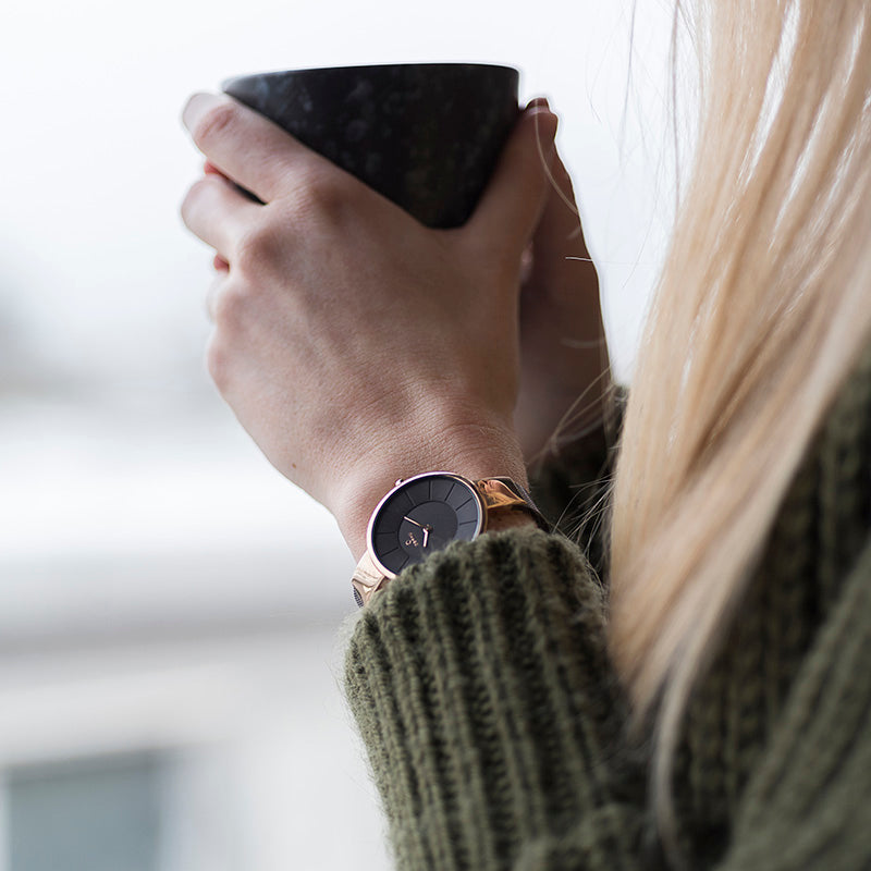 Obaku Sol Medallion Analog Black Round Dial Women's Watch - V149LXGBMB