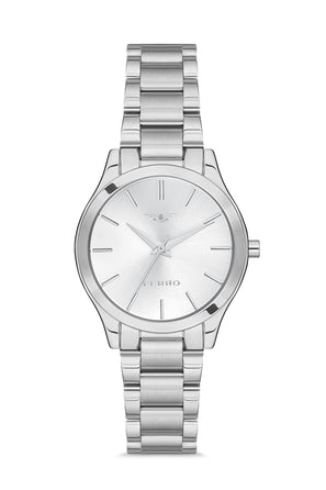 Ferro Analog Silver Round Dial Women's Watch - F21121A-1153-A