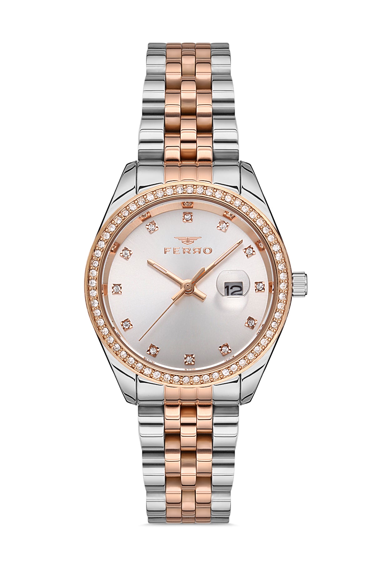 Ferro Analog Silver Round Dial Women's Watch - F21923A-E