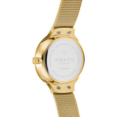 Obaku Vikke Gold Analog White MOP Round Dial Women's Watch - V241LXGWMG