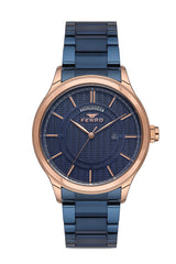 Ferro Analog Blue Round Dial Men's Watch - F11159A-T