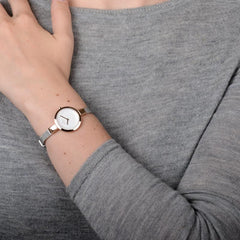 Obaku Siv Rose-Bi Analog Silver Round Dial Women's Watch - V129LXVIMC