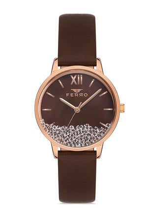 Ferro Lambrusco Analog Silver Round Dial Women's Watch - F21934B-S6