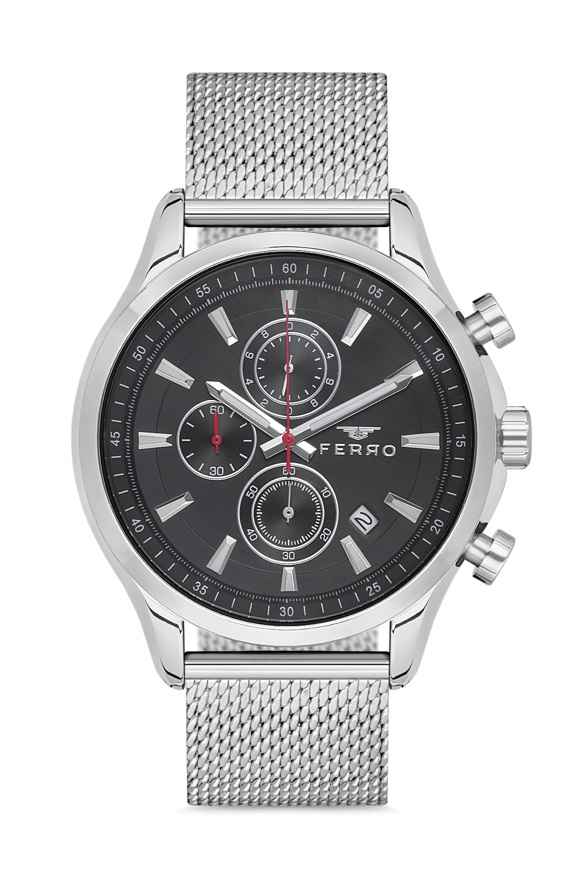 Ferro Chronograph Black Round Dial Men's Watch - FM31105C-A2