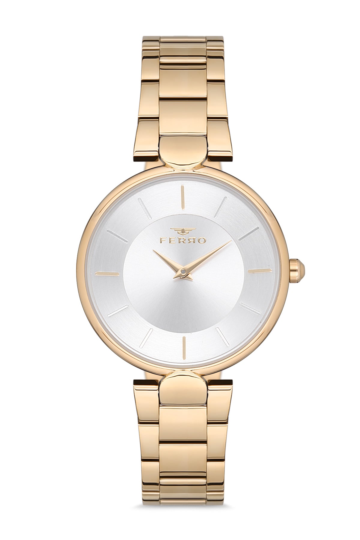 Ferro Analog Silver Round Dial Women's Watch - F21129A-B