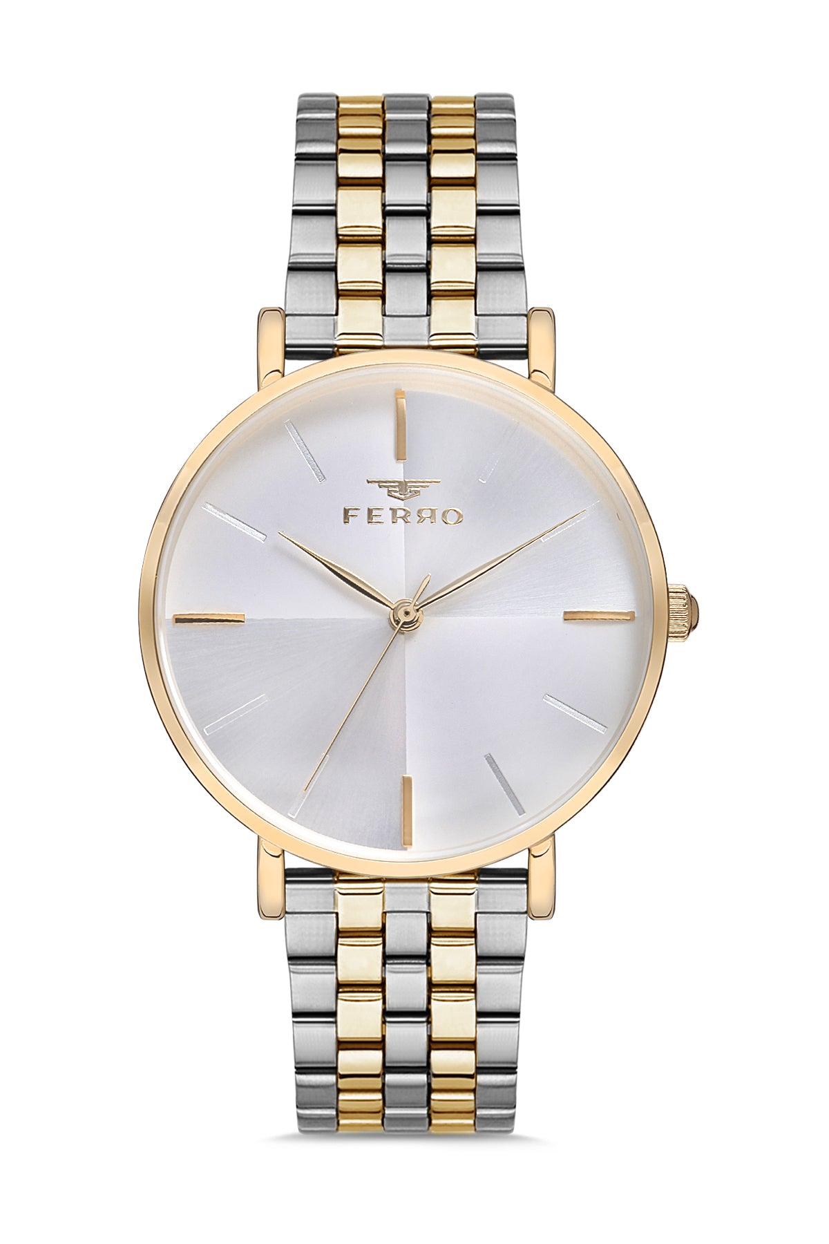 Ferro Analog Silver Round Dial Women's Watch - F21016A-D