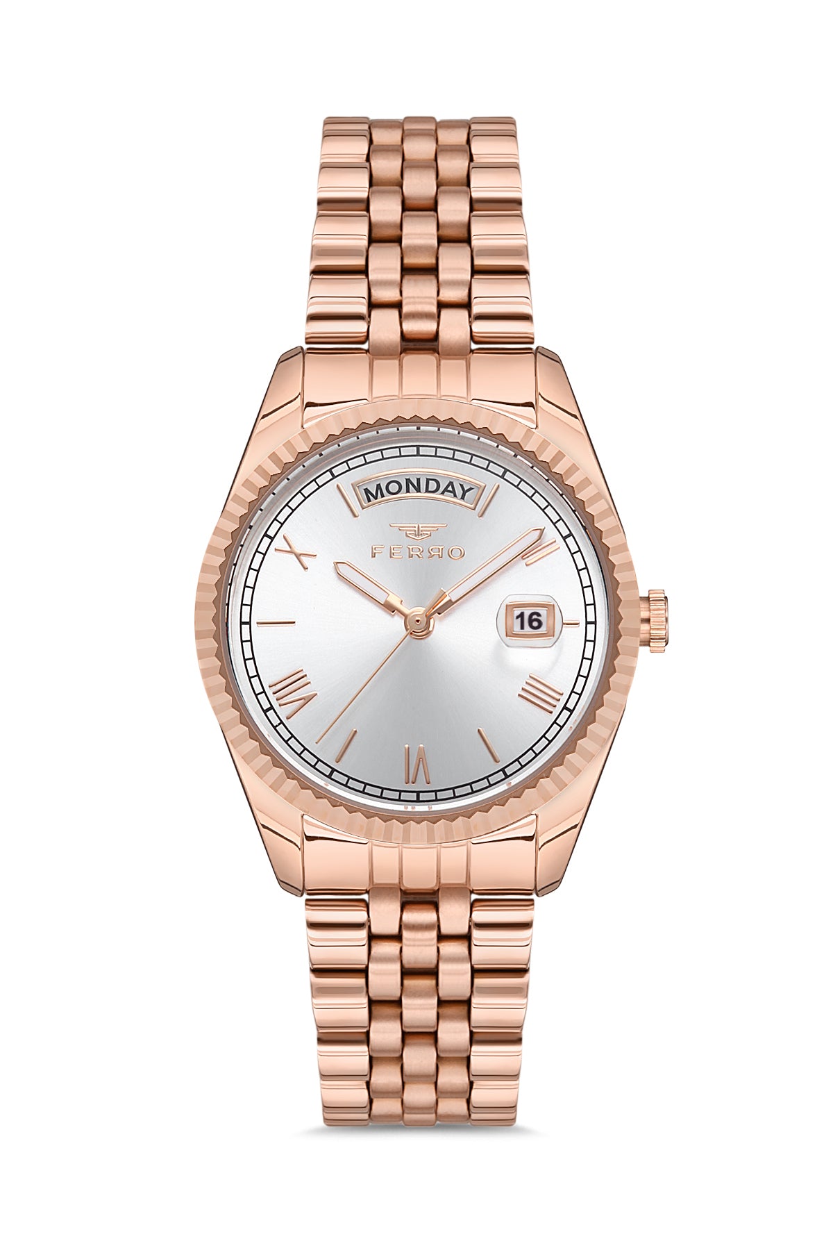 Ferro Analog Silver Round Dial Women's Watch - F21131A-C