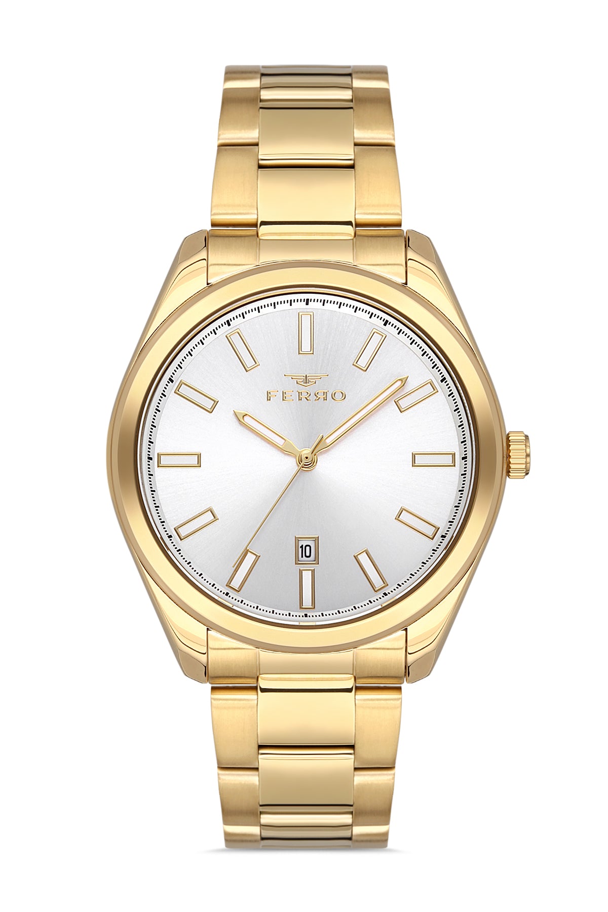 Ferro Analog Silver Round Dial Men's Watch - F11160A-B